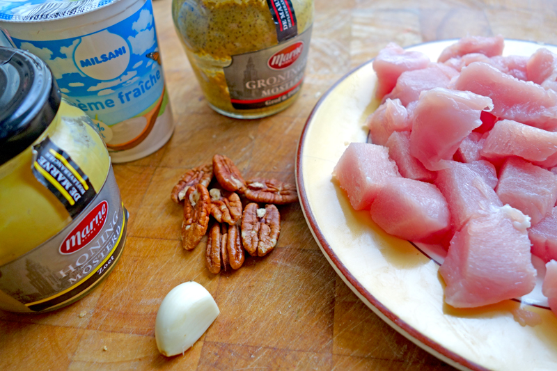 Kalkoenfilet in een mosterd creme saus