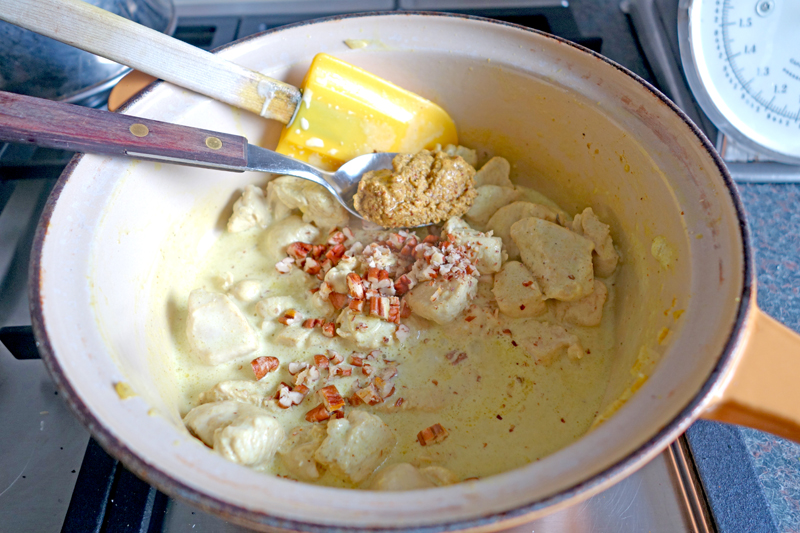 Kalkoenfilet in een mosterd creme saus