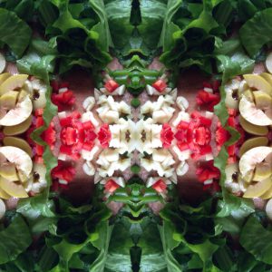 Verse andijvie, rode peper en knoflook