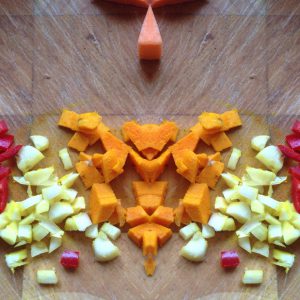 Verse kurkuma met rode peper en knoflook