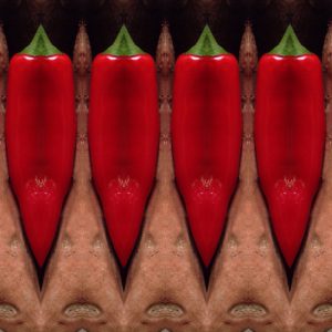 Zoete aardappel en een rode peper