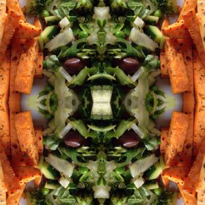 Oranje met groen op een zomerse avond