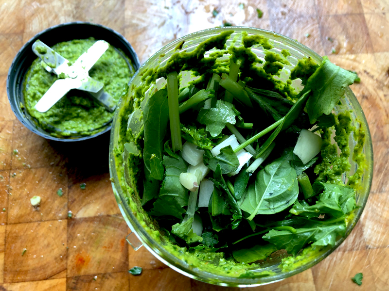 Home made pesto, een bonenschotel met boekweit