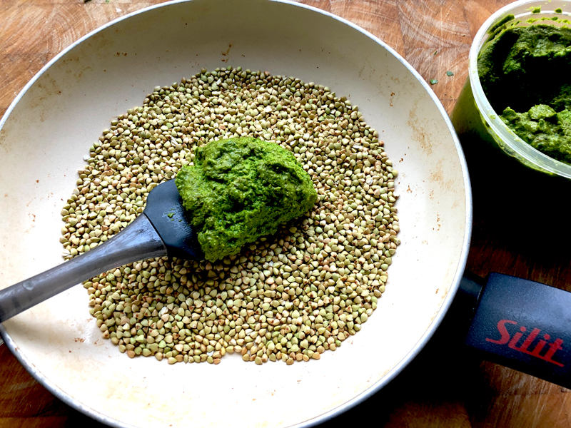 Home made pesto, een bonenschotel met boekweit