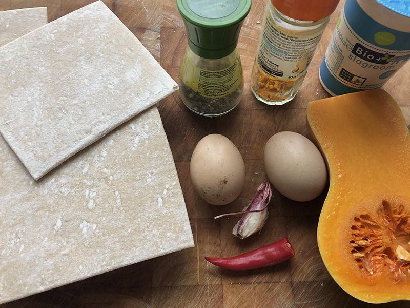 Speltquiche met pompoen en geitenkaas