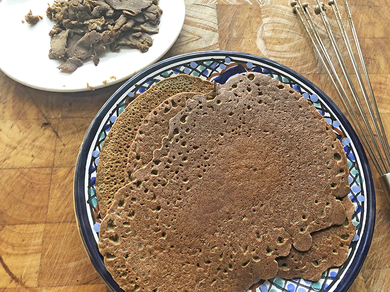 Teff lunch pannenkoek met kruiden