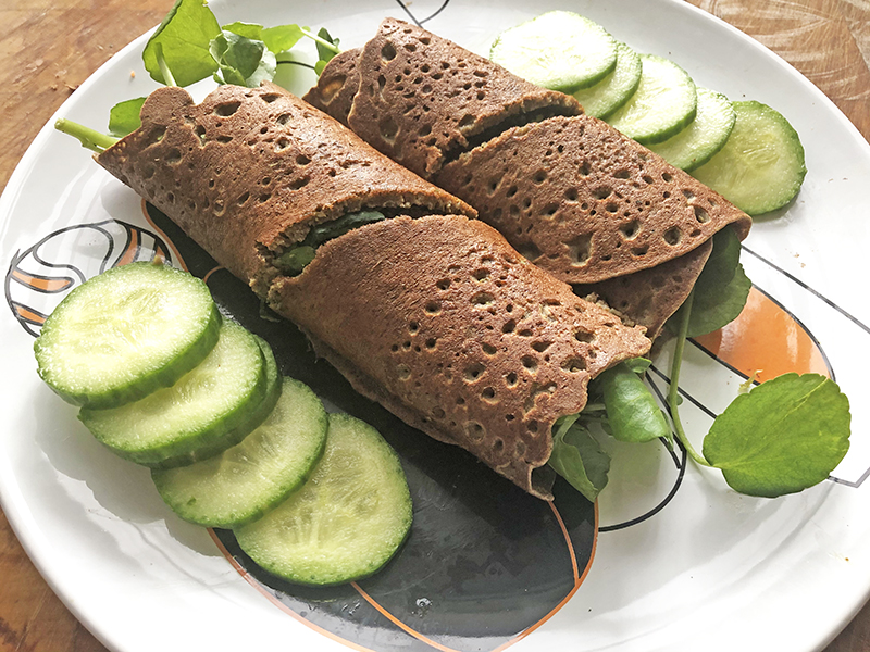 Teff lunch pannenkoek met kruiden