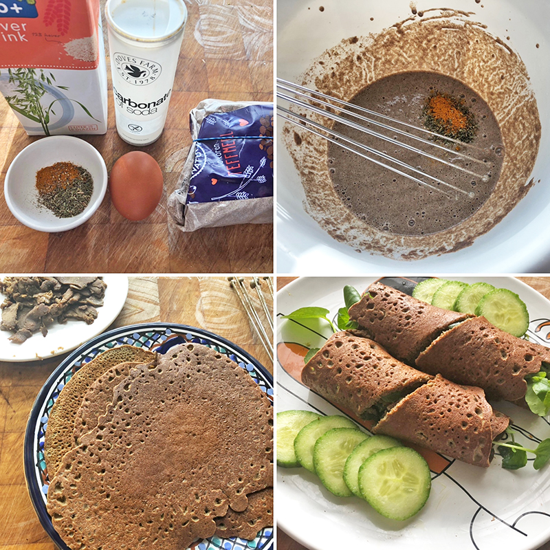 Teff lunch pannenkoek met kruiden