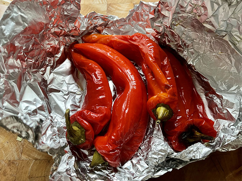 Soep van 1 kilo paprika’s en een ingedikte saus