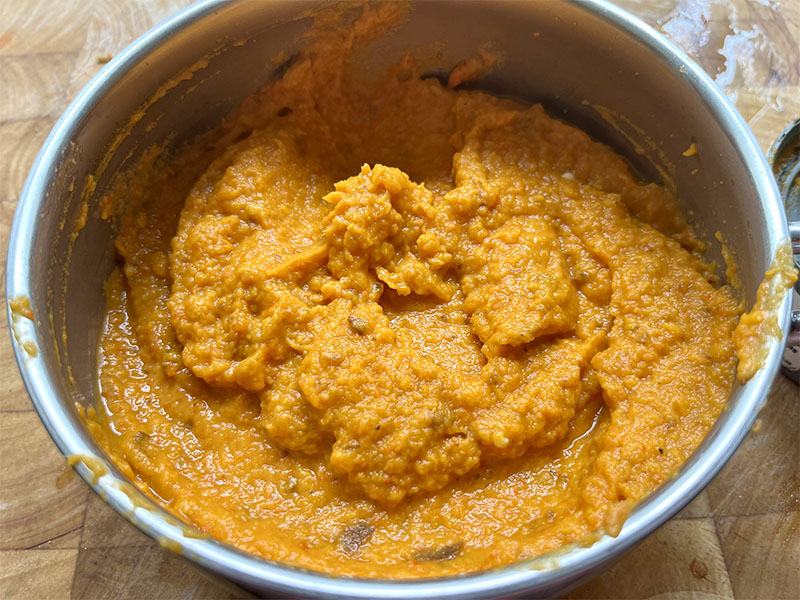 Zoete aardappel en paprika zijn basis voor een zoute vis